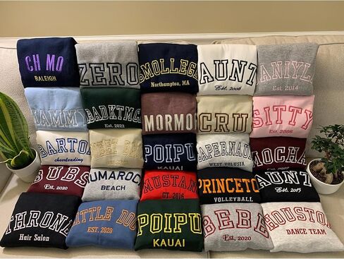 Custom Embroidered Sweatshirts & Hoodies, Design Your Own, Personalized For Everyone, Custom Text On Sleeve in Saudi Arabia