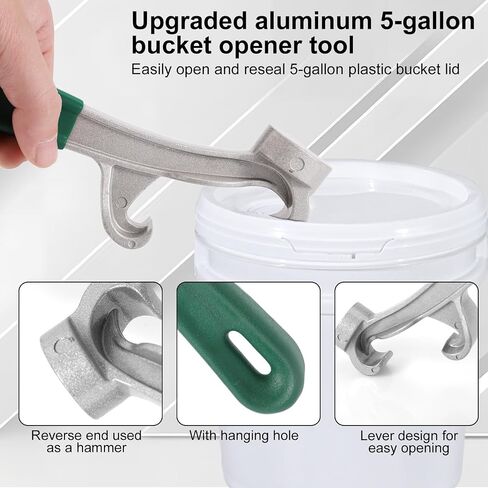 Bucket Opener Tool 5 Gallon, 8.5 Inch Multifunctional Aluminum Can Bucket Lid Remover Tool Pail Opener Wrench with Non-Slip Handle for Home Industrial Commercial Use in Saudi Arabia