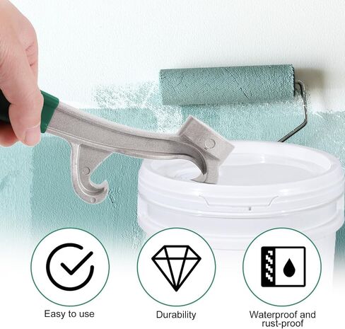 Bucket Opener Tool 5 Gallon, 8.5 Inch Multifunctional Aluminum Can Bucket Lid Remover Tool Pail Opener Wrench with Non-Slip Handle for Home Industrial Commercial Use in Saudi Arabia