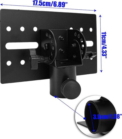 Rotatable 35mm Speaker Stand Adapter, Adjustable Metal Mount Bracket Tripod Pole DJ Top Cap, Heavy-Duty D-G Speaker Stand Adapter Universal, Suitable for Stage and Event Setup, Black, 500712210 in Saudi Arabia