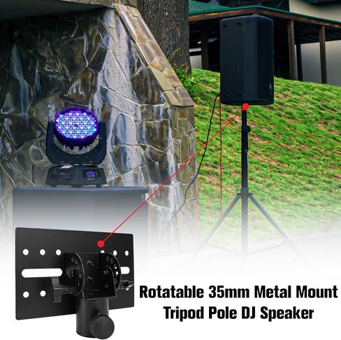 Rotatable 35mm Speaker Stand Adapter, Adjustable Metal Mount Bracket Tripod Pole DJ Top Cap, Heavy-Duty D-G Speaker Stand Adapter Universal, Suitable for Stage and Event Setup, Black, 500712210 in Saudi Arabia