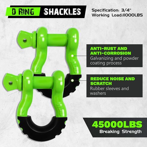 Offroad Recovery Kit, Snatch Block Pulley 10 Ton and Tree Saver Strap 3" x8' and 2pc Soft Shackle 1/2"x22", Winch Accessories for Car Truck SUV ATV in Saudi Arabia