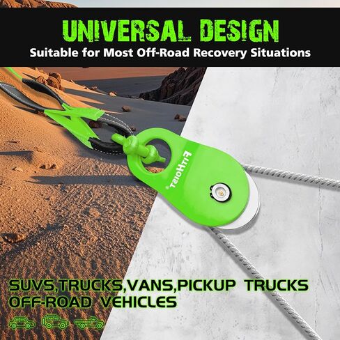Offroad Recovery Kit, Snatch Block Pulley 10 Ton and Tree Saver Strap 3" x8' and 2pc Soft Shackle 1/2"x22", Winch Accessories for Car Truck SUV ATV in Saudi Arabia