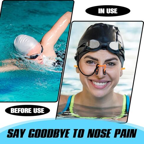10 Pcs Swimming Nose Clip Earplugs with String Waterproof Swim Nose Plugs Soft Silicone Earplugs Protector Accessories for Adult Beginner Swimming Training Supplies in Saudi Arabia
