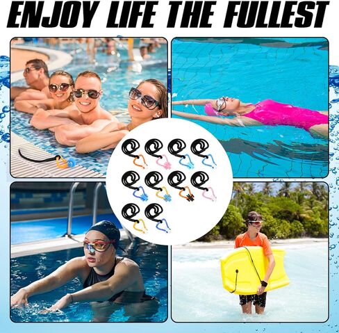 10 Pcs Swimming Nose Clip Earplugs with String Waterproof Swim Nose Plugs Soft Silicone Earplugs Protector Accessories for Adult Beginner Swimming Training Supplies in Saudi Arabia