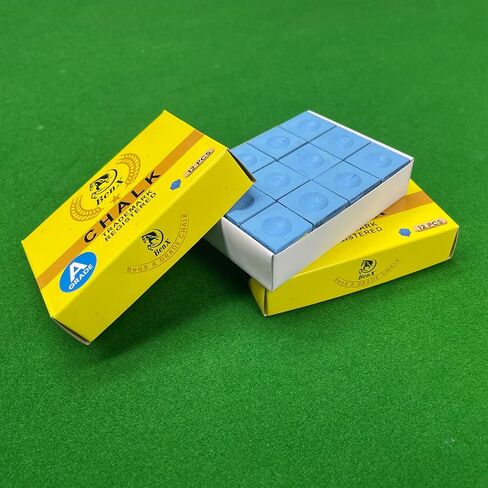 Pool Cue Chalk 24 Pack (2x12 boxes) - مكعبات الطباشير الأزرق البلياردو ، صيغة قبضة عالية ، درجة البطولة المهنية ، تطبيق خالٍ من الفوضى من أجل تعزيز الدوران والتحكم in Kuwait