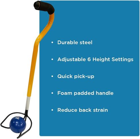 أداة استرداد المطرقة النهائية والمستعمرة ، 6 ارتفاعات قابلة للتعديل (24 "-29") ، فولاذ قوي ، كوب عميق للالتقاط الآمن ، مقبض رغوة مريح ، مثالي للرياضيين والمجالين. in Kuwait