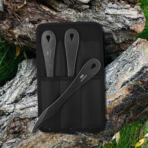 3 حزمة 9.3 "رمي المسامير ، سمك يصل إلى 0.276" مجموعة رمي تانغ كاملة ، متوازنة بشكل جيد ، لا تدور كاملة مع غمد النايلون للمنافسة والترفيه in Kuwait