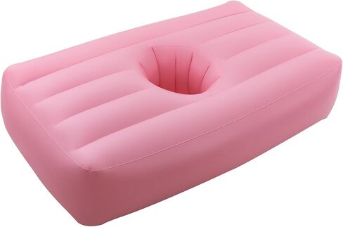 Post Surgery Recovery Bed with 19in Central Hole - Medical Grade PVC Inflatable Bed for Patients & Seniors, Portable Orthopedic Mattress for Home Care Travel (Pink) in Saudi Arabia