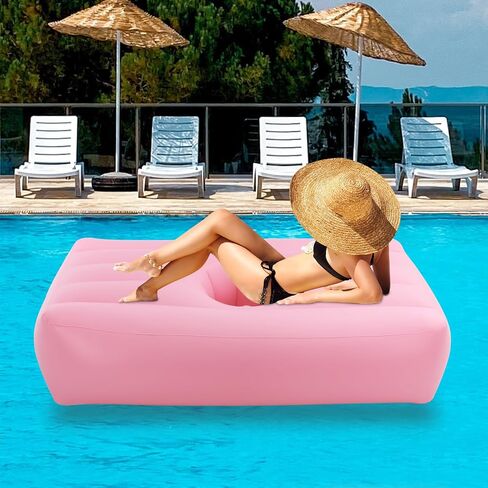 Post Surgery Recovery Bed with 19in Central Hole - Medical Grade PVC Inflatable Bed for Patients & Seniors, Portable Orthopedic Mattress for Home Care Travel (Pink) in Saudi Arabia