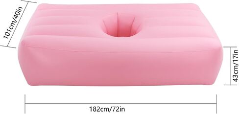 Post Surgery Recovery Bed with 19in Central Hole - Medical Grade PVC Inflatable Bed for Patients & Seniors, Portable Orthopedic Mattress for Home Care Travel (Pink) in Saudi Arabia