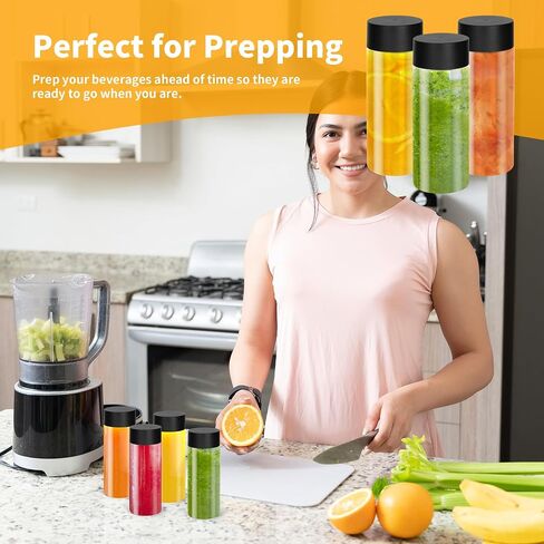 24 Pcs Clear Plastic Bottles Empty Sensory Bottles with Caps,10 Oz/ 300 ml PET Plastic Juice Reusable Leakproof Drink Container Bulk for Juice Milk (Black Lid) in Saudi Arabia