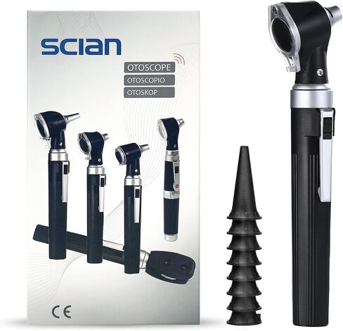 Scian Otoscope - Ear Scope with Light, Ear Infection Detector, Pocket Ear Checker Kit with 3X Magnify Lens & 8 Speculum Tips for Kids,Elders,Dogs,Home Use (Purple) in Kuwait
