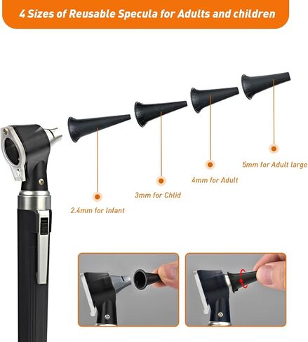 Scian Otoscope - Ear Scope with Light, Ear Infection Detector, Pocket Ear Checker Kit with 3X Magnify Lens & 8 Speculum Tips for Kids,Elders,Dogs,Home Use (Purple) in Kuwait
