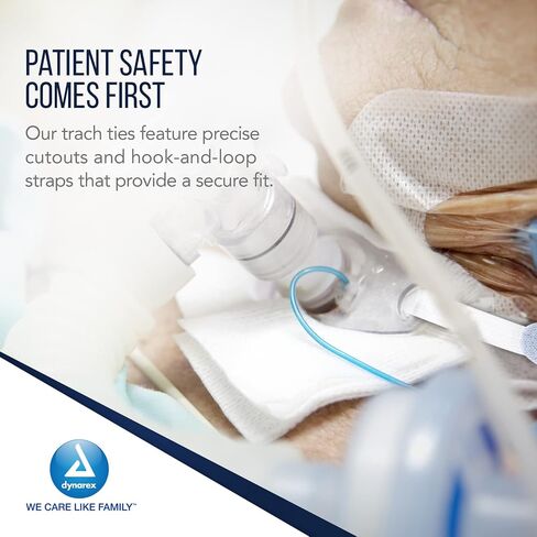 Dynarex Resp -O2 Soft -F -Foam Trach Tube Mostuders - Tube Tracheoty Tube -Tube -Tube - يساعد على تأمين أنابيب فغر القصبة الهوائية - رغوة ناعمة مغطاة ، وخطاف وحلقة قابلة للتعديل - حزمة من 10 (متوسطة) in Saudi Arabia
