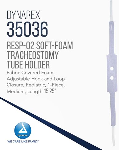 Dynarex Resp -O2 Soft -F -Foam Trach Tube Mostuders - Tube Tracheoty Tube -Tube -Tube - يساعد على تأمين أنابيب فغر القصبة الهوائية - رغوة ناعمة مغطاة ، وخطاف وحلقة قابلة للتعديل - حزمة من 10 (متوسطة) in Saudi Arabia