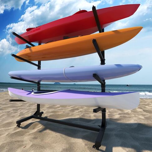 Heavy-Duty Kayak Storage Rack for Garage & Outdoor, Adjustable Kayak Racks for Kayak, Canoe, Surfboard & Paddleboard,Durable Outdoor Kayak Storage Rack（Black） in Kuwait