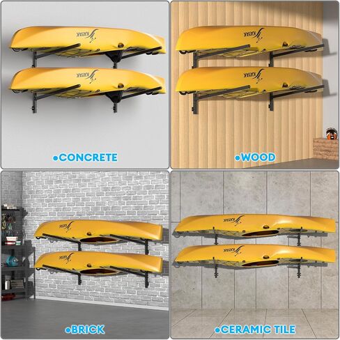 Kayak Storage Rack Heavy Duty, Adjustable Wall Mount Hanger for Indoor Garage & Outdoor Storage, Storage Rack for Kayak, Canoe, Surfboard & Paddle Board (Kayak Storage Rack Wall Mount 2) in Saudi Arabia