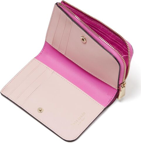 kate spade new york AVA Colorblocked Pebbled Leather Zip Bifold Wallet, Back to School Blues Multi in Saudi Arabia