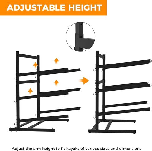 Kayak Storage Rack, Heavy Duty Kayak Racks for Garage and Outdoor Storage, Kayak Stand with Wheels, Storage Rack for Kayak, Canoe, Surfboard & Paddleboard in Saudi Arabia
