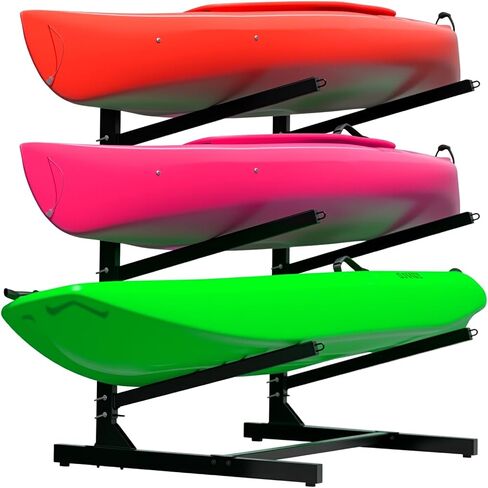 Heavy Duty Kayak Storage Rack - Adjustable Freestanding Stand for Kayaks, Canoes, Paddleboards, and Surfboards - Ideal for Garage, Shed, Dock, and Outdoor Storage in Kuwait