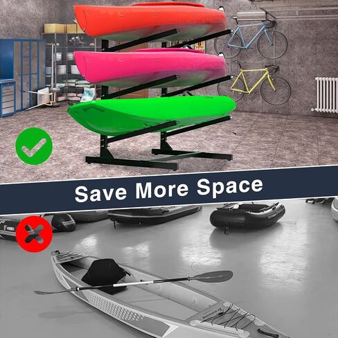 Heavy Duty Kayak Storage Rack - Adjustable Freestanding Stand for Kayaks, Canoes, Paddleboards, and Surfboards - Ideal for Garage, Shed, Dock, and Outdoor Storage in Kuwait