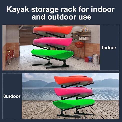 Heavy Duty Kayak Storage Rack - Adjustable Freestanding Stand for Kayaks, Canoes, Paddleboards, and Surfboards - Ideal for Garage, Shed, Dock, and Outdoor Storage in Kuwait