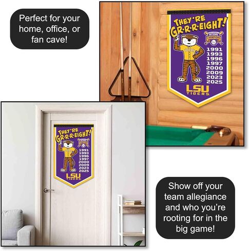 Louisiana State LSU Tigers 2025 College Baseball 8 Time National Champions Banner in Saudi Arabia