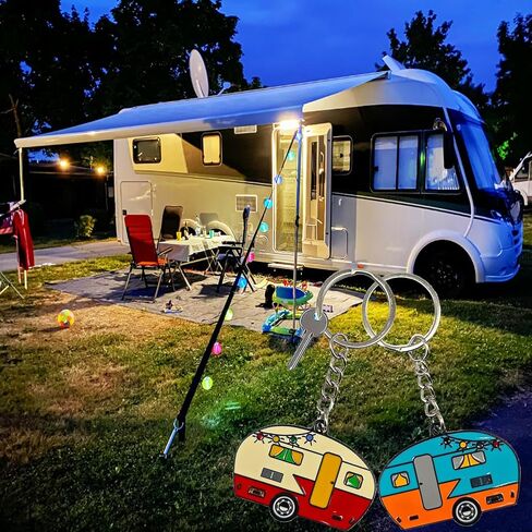 سلسلة مفاتيح Camper ، سلسلة مفاتيح التخييم المعدنية المزدوجة ، مجموعة إكسسوارات الأزواج RV من 2 للرجال نساء in Kuwait