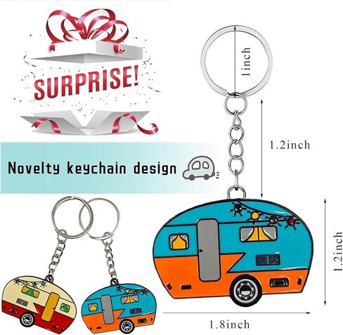 سلسلة مفاتيح Camper ، سلسلة مفاتيح التخييم المعدنية المزدوجة ، مجموعة إكسسوارات الأزواج RV من 2 للرجال نساء in Kuwait