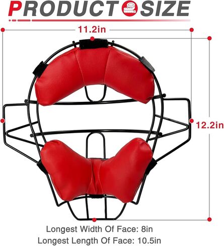 Baseball & Softball Catcher Face Mask for Maximum Protection, Traditional Style Steel Head Guard w/High Impact Absorption Foam Pad,for Adults & Kids in Kuwait