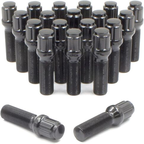 Wheel Accessories Parts Set of 20 Chrome 14x1.5 Lug Bolts Conical Seat with 17mm Hex, 33 mm Shank Length, Acorn Seat Lug Bolt Designed for Aftermarket Wheels (20 Bolts, Chrome, M14x1.5/14 1.5) in Saudi Arabia
