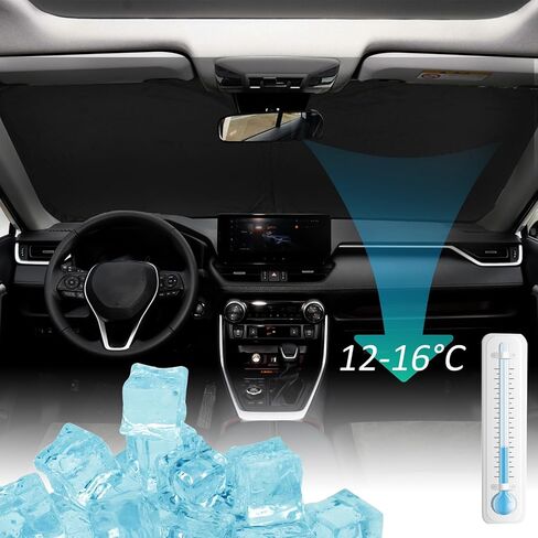 ROCCS Iridescent Windshield Sun Shade fit for 2019-205 Toyota RAV4, Foldable RAV4 Sunshade Front Window Sun Visor Protector Blocks UV Rays Keep Your Car Cooler in Saudi Arabia