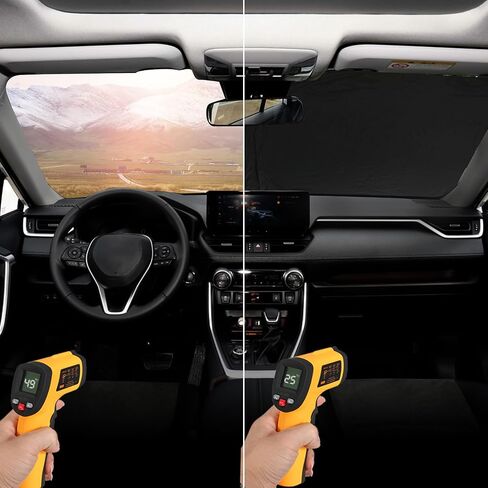 ROCCS Iridescent Windshield Sun Shade fit for 2019-205 Toyota RAV4, Foldable RAV4 Sunshade Front Window Sun Visor Protector Blocks UV Rays Keep Your Car Cooler in Saudi Arabia