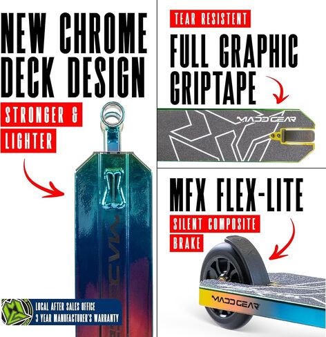 Pro Stunt Scooter for Kids and Teens Ages 8-12 – Lightweight Durable Trick Scooter for Skatepark and Street – Easy Assembly – Madd Gear MG5 in Saudi Arabia