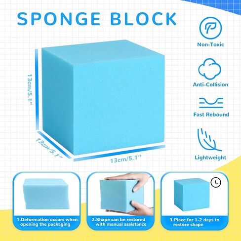 Foam Pit Blocks - 12 PCS 5" Foam Gym Cubes, Versatile Protective Padding for Trampolines, Gymnastics, Parkour & Action Sports - Blue in Saudi Arabia