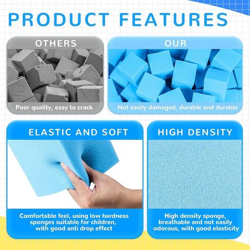 Foam Pit Blocks - 12 PCS 5" Foam Gym Cubes, Versatile Protective Padding for Trampolines, Gymnastics, Parkour & Action Sports - Blue in Saudi Arabia