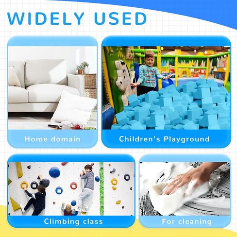 Foam Pit Blocks - 12 PCS 5" Foam Gym Cubes, Versatile Protective Padding for Trampolines, Gymnastics, Parkour & Action Sports - Blue in Saudi Arabia