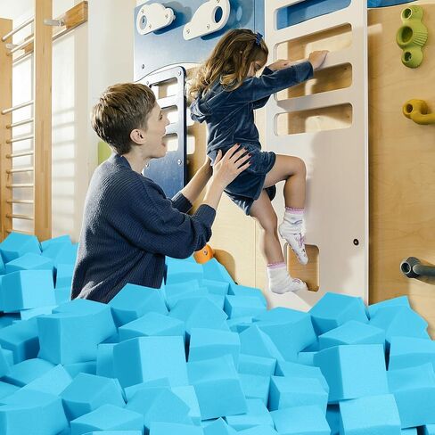 Foam Pit Blocks - 12 PCS 5" Foam Gym Cubes, Versatile Protective Padding for Trampolines, Gymnastics, Parkour & Action Sports - Blue in Saudi Arabia