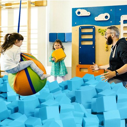 Foam Pit Blocks - 12 PCS 5" Foam Gym Cubes, Versatile Protective Padding for Trampolines, Gymnastics, Parkour & Action Sports - Blue in Saudi Arabia