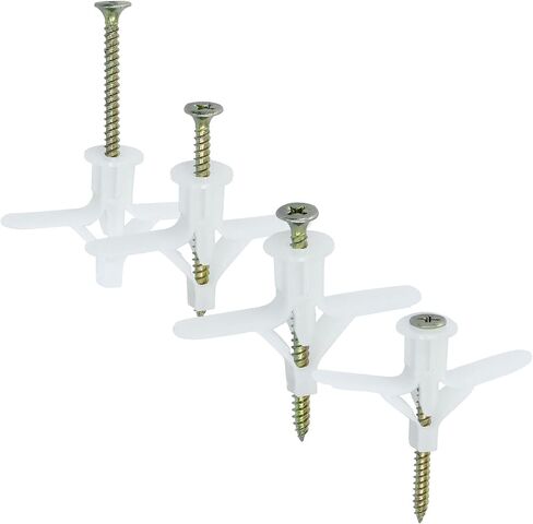 100 PCS Hollow-Wall Harsors ، مجموعة مرساة دريوال مع مسامير ، مرساة جدار مجوف ذاتية (مرساة بيضاء 50pcs + مسامير 50pcs) in Saudi Arabia