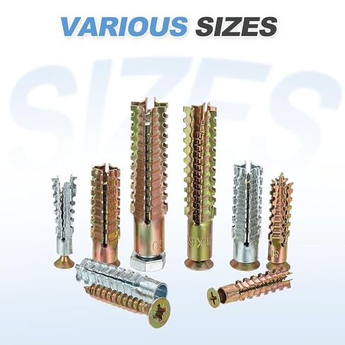 Patikil 20 PCS Drywall Hollow Wall Anchors مع مسامير 0.16 × 1.38 ، مجموعة مرساة الجدار الجاف الصلب لإصلاح فتحة فتحة الخرسانة الخشبية ، النحاس (5 × 30 مم) in Kuwait