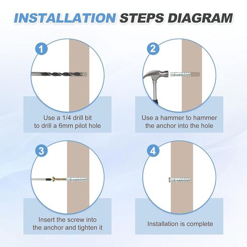 Patikil 20 PCS Drywall Hollow Wall Anchors مع مسامير 0.16 × 1.38 ، مجموعة مرساة الجدار الجاف الصلب لإصلاح فتحة فتحة الخرسانة الخشبية ، النحاس (5 × 30 مم) in Kuwait
