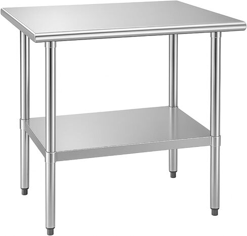 Stainless Steel Table 24 x 36 Inches Metal Prep Table with Adjustable Undershelf for Commercial Kitchen, Outdoor, Restaurant, Hotel & Garage in Kuwait