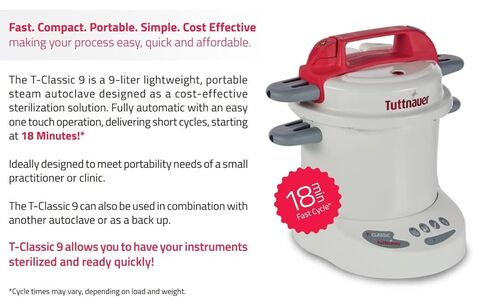 T-Classic Steam Autoclave 9 Liter Portable Tabletop Sterilizer in Kuwait