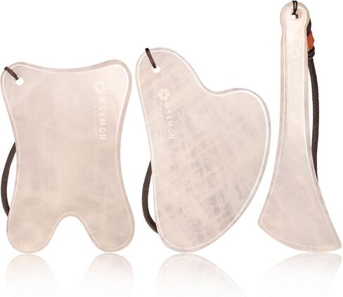 3 Piece Guasha Tool for Face Lymphatic Drainage Massager for Body Green Gifts Real Jade Gua Sha Set Comes with A Beautiful Carrying Pouch Spa Day Essentials in Kuwait