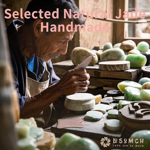 3 Piece Guasha Tool for Face Lymphatic Drainage Massager for Body Green Gifts Real Jade Gua Sha Set Comes with A Beautiful Carrying Pouch Spa Day Essentials in Kuwait