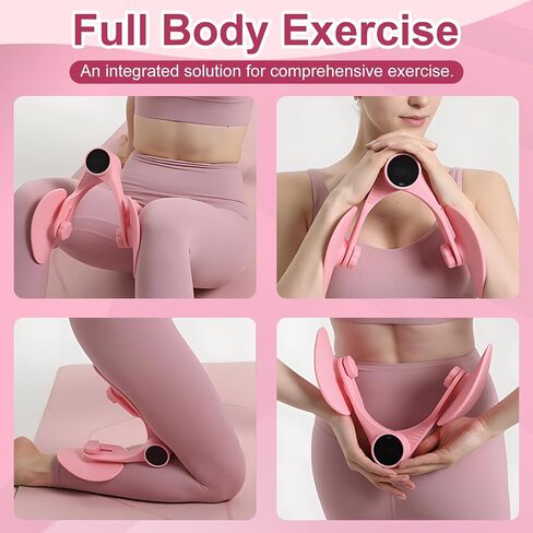 QIUTONG Thigh Master 2026 Upgraded, 10-78LB Thigh Master Thigh Exerciser, LED Inner Thigh Exerciser, 360° Pelvic Floor Exercise Devices, Hip Trainer Kegel Excerciser, 20LB Resistance Band, Light Pink in Kuwait