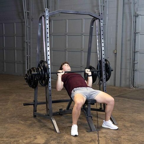 Body Solid Smith Machine Package - Strength Training Weight Cage Squat Rack System Ideal for Home and Commercial Gyms in Kuwait