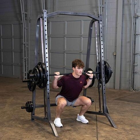 Body Solid Smith Machine Package - Strength Training Weight Cage Squat Rack System Ideal for Home and Commercial Gyms in Kuwait